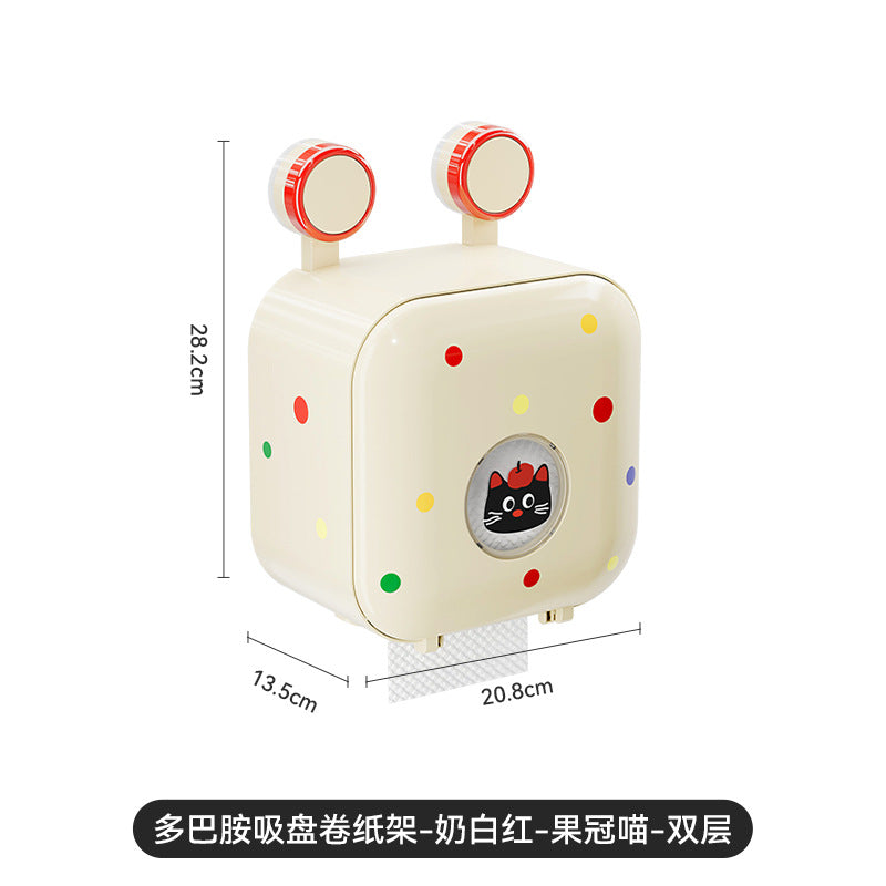 吸盘卫生间纸巾盒厕纸卷纸盒壁挂免打孔纸巾架卷纸筒抽纸盒厕纸盒