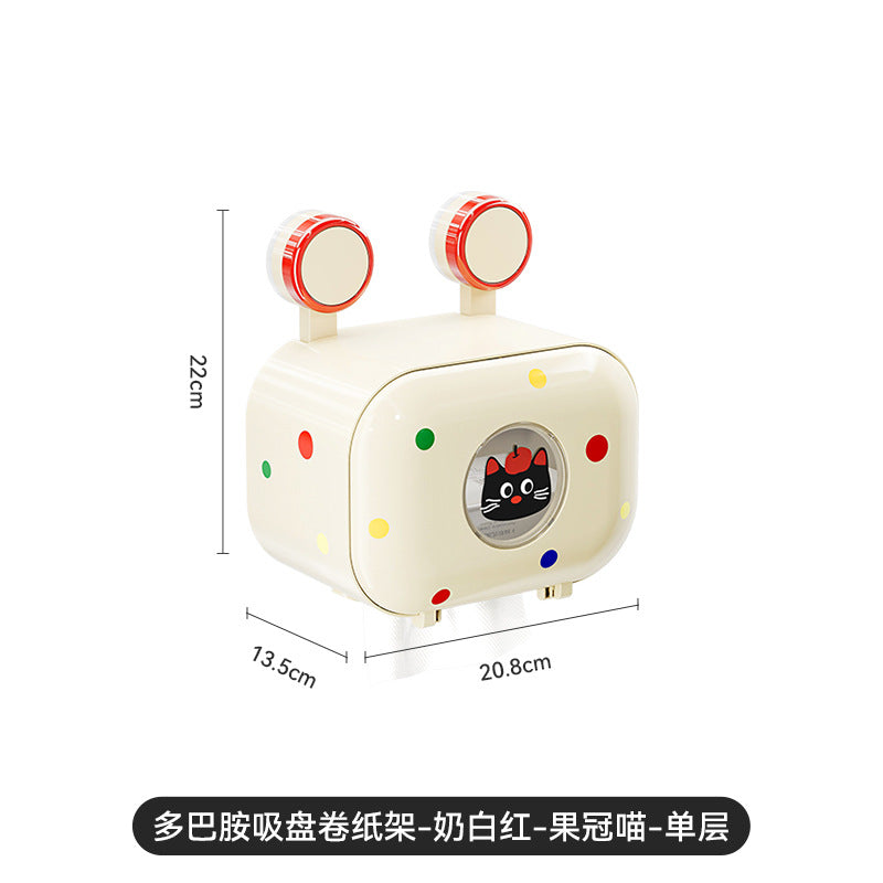吸盘卫生间纸巾盒厕纸卷纸盒壁挂免打孔纸巾架卷纸筒抽纸盒厕纸盒
